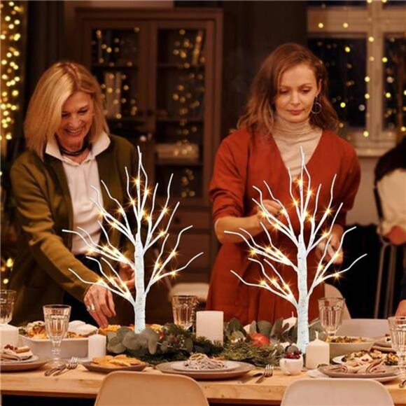 Christmas Decorations Indoor 2 Birch Tree with LED Light Home Decor Indoor - Picture 6 of 13